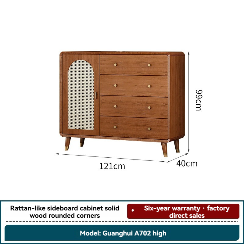 [pre order]New Chinese sideboard, solid wood frame, pantry, living room, wall-to-wall storage cabinet-Smart-Living