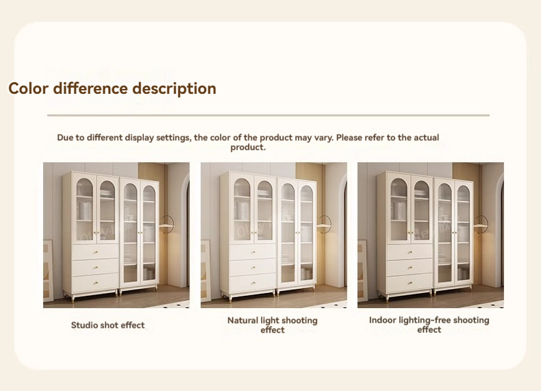 [Pre-order] Oulang Nordic simple bookcase bookcase with glass door bookcase modern living room floor-to-ceiling whole wall dustproof shelf storage cabinet-Smart-Living