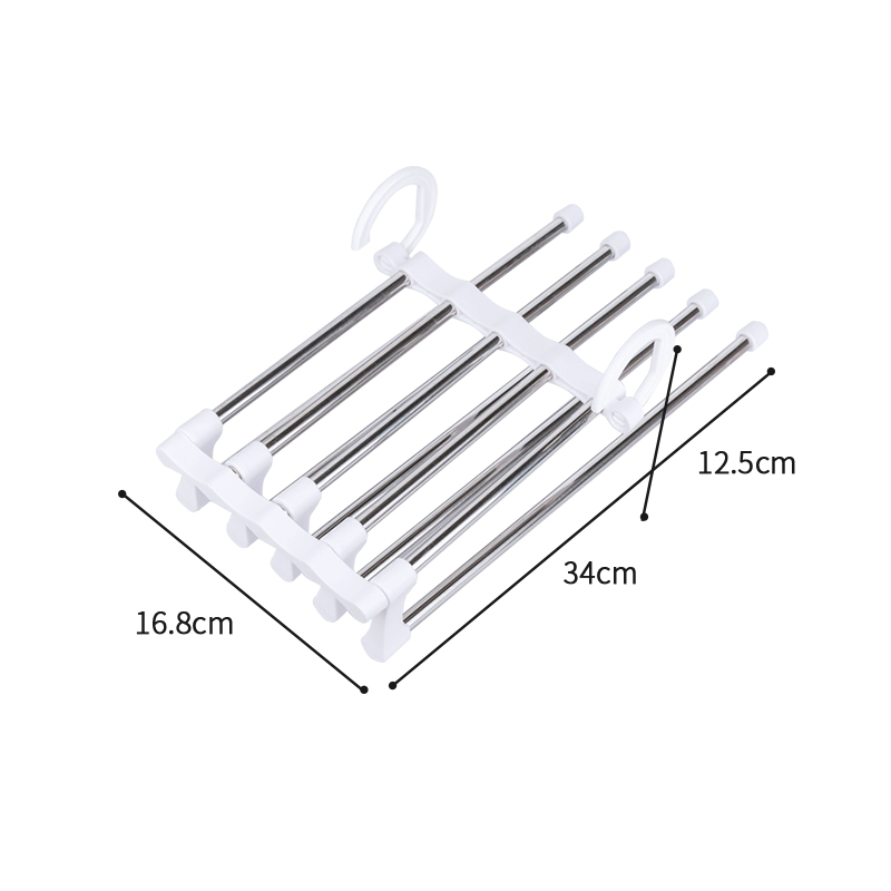 [Pre-order] Nachuan household white stainless steel trouser rack multifunctional trouser rack (elegant white)-A0115-Smart-Living