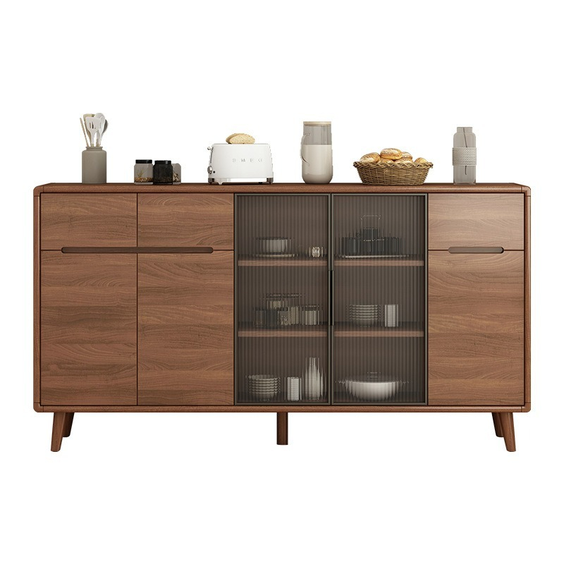 [pre order]New Chinese sideboard, solid wood color storage cabinet, wall storage cabinet, tea cabinet, integrated household living room sideboard-Smart-Living