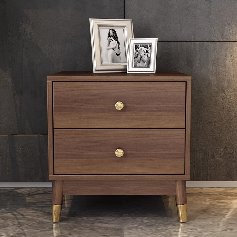 [Pre-order] Oulang Scandinavian simple bedroom solid wood foot bedside table bucket storage cabinet modern sofa side cabinet side tables-Smart-Living