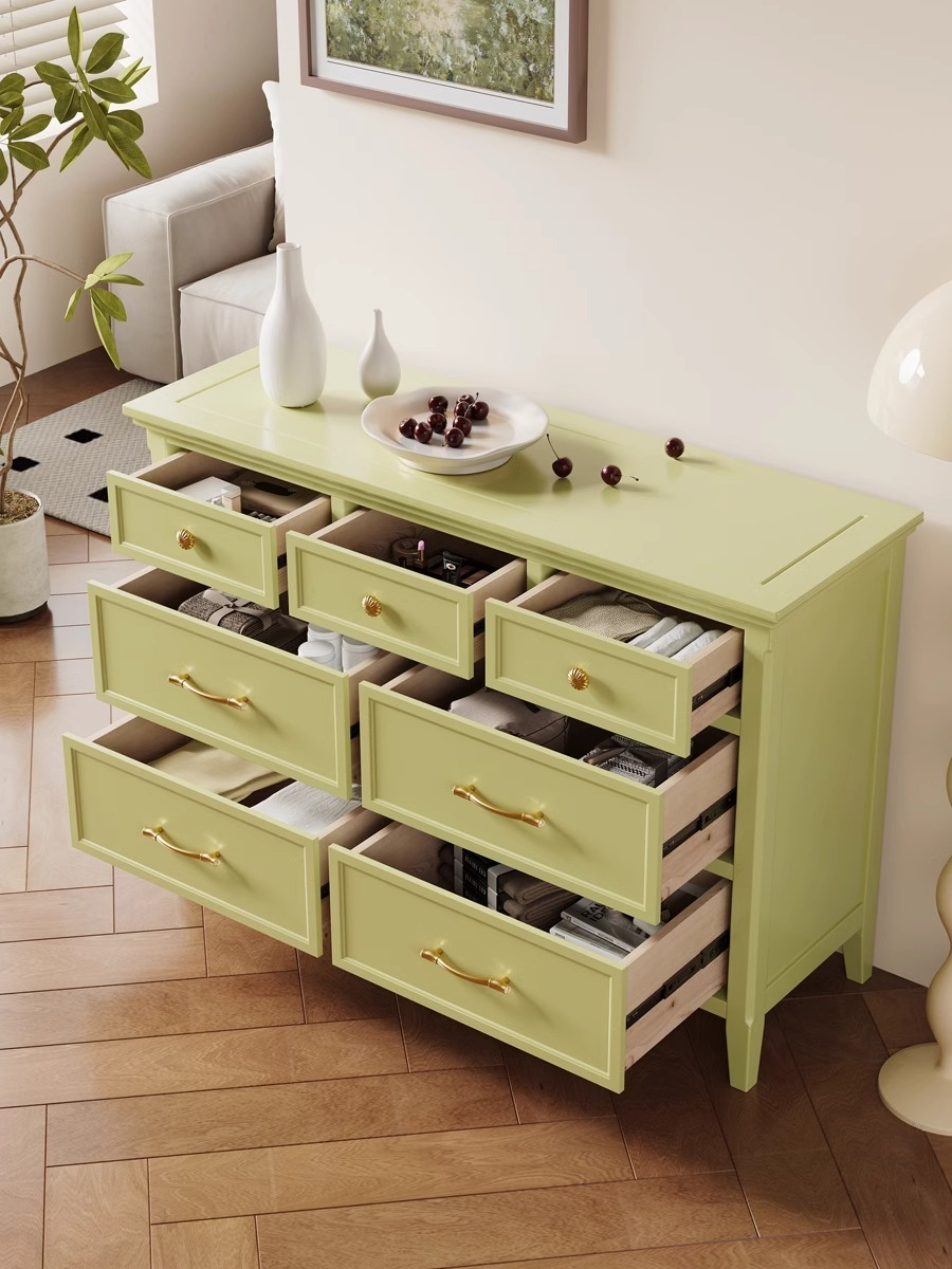 [pre order]French solid wood chest of drawers, modern minimalist drawers, living room, bedroom storage, sideboard, cabinet-Smart-Living