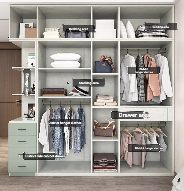 [Pre-order] Cream style wardrobe bedroom household small apartment modern simple solid wood grain board cabinet minimalist light luxury wardrobe-Smart-Living