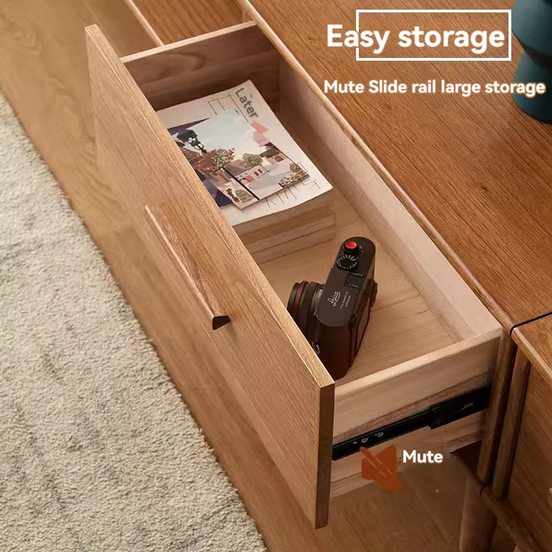 [pre order]Nordic Modern Simple All Solid Wood TV Cabinet Coffee Table Combination Small Apartment Living Room Hotel Apartment Bedroom-Smart-Living