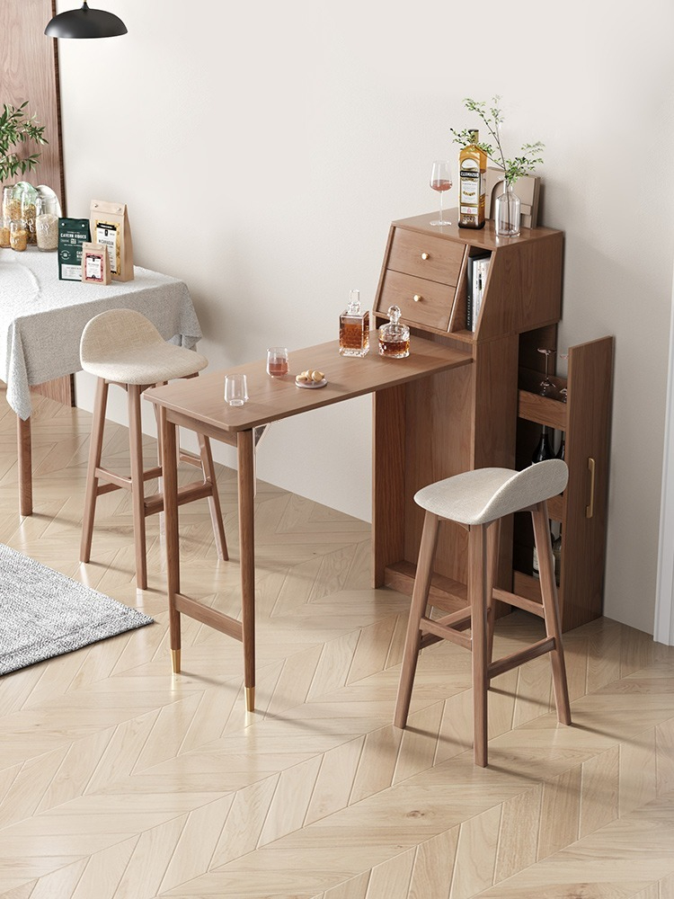 Folding Bar Table for Home Use, Wall-Mounted and Suitable for Balcony, High-Foot Bar Cabinet, Living Room Partition, Simple and Small Household Furniture.-Smart-Living