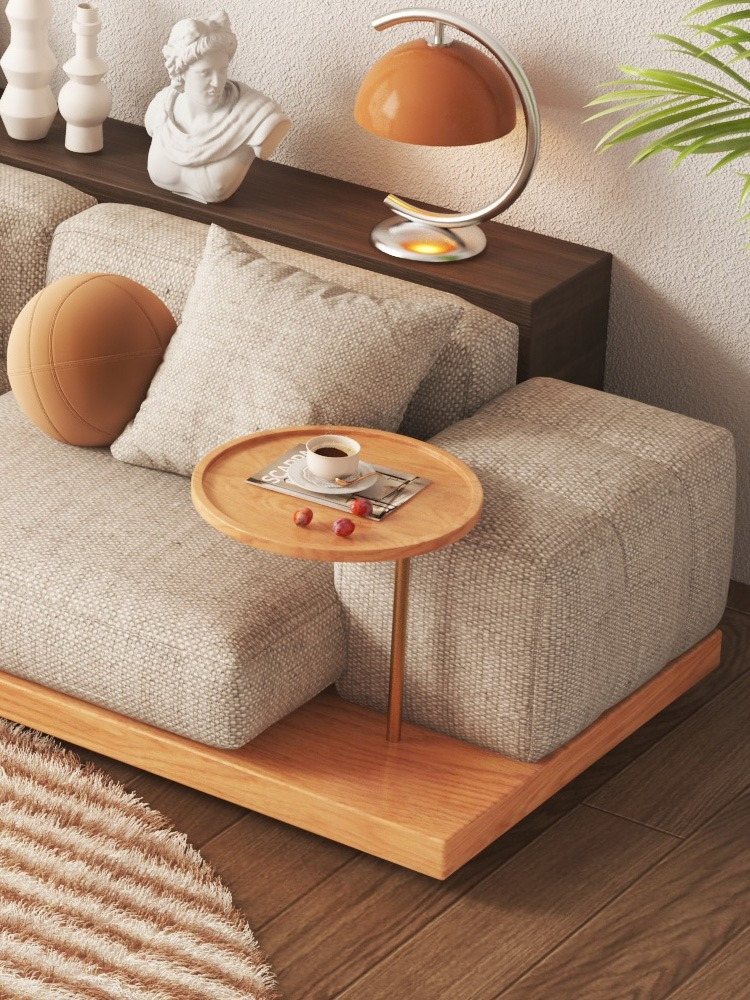 [Pre-order]  Special offer Japanese-style sofa living room modern simple large household straight three-person corner Guifei floor-standing platform sofa-Smart-Living