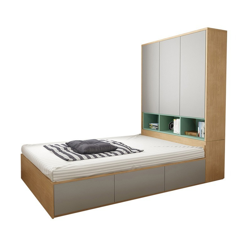 [Pre-order] Nordic style wardrobe double bed 1.2m/1.5m tatami bed board style wardrobe bed high box storage bed-Smart-Living