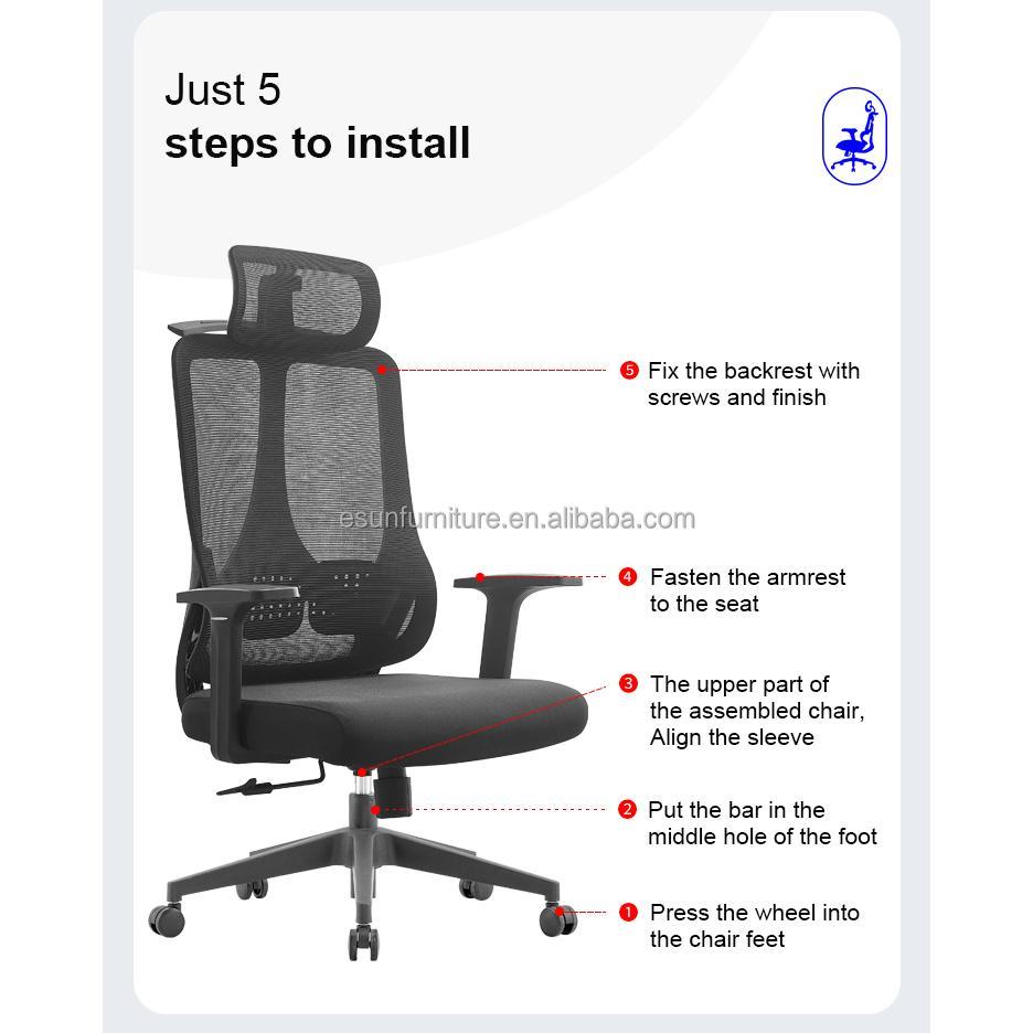 【Showroom】Ekintop Factory Hot Design Mesh Task Swivel CEO Office Chair Furniture Ergonomic manager Mesh Office Chairs for Office-Smart-Living