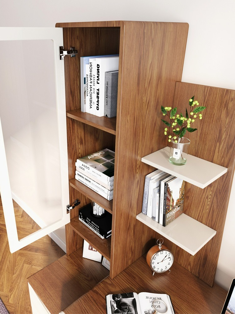 [Pre-order] Nordic household desktop computer desk, small household student writing desk, study desk, bookshelf, integrated bookshelf combination-Smart-Living