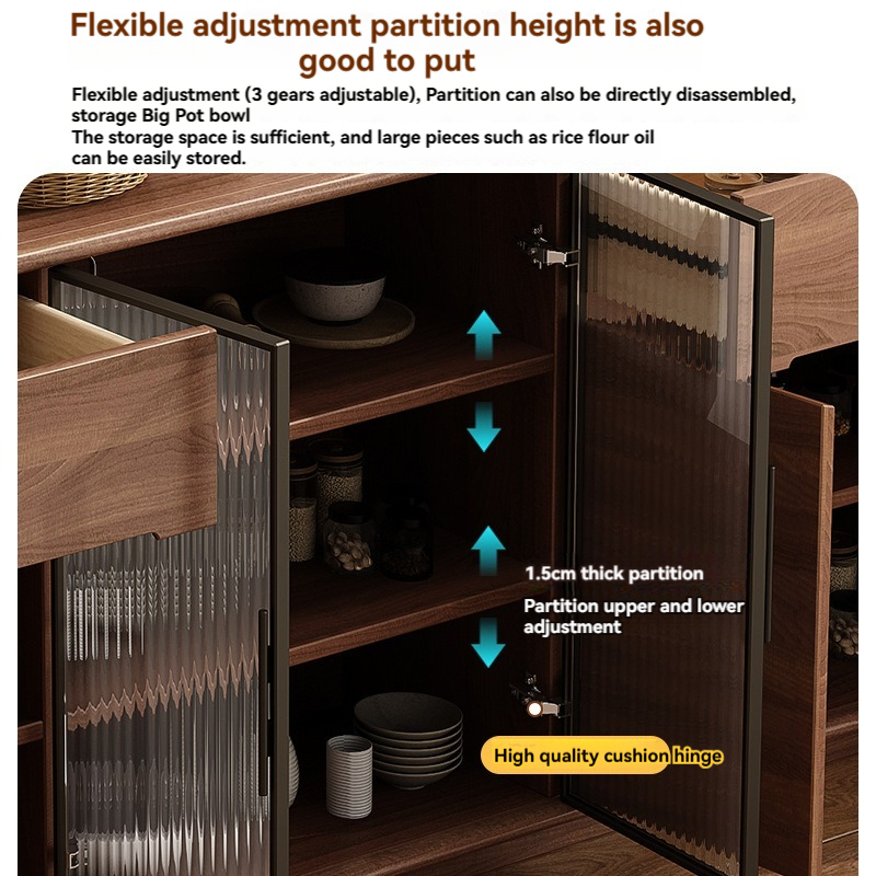 [pre order]New Chinese sideboard, solid wood color storage cabinet, wall storage cabinet, tea cabinet, integrated household living room sideboard-Smart-Living