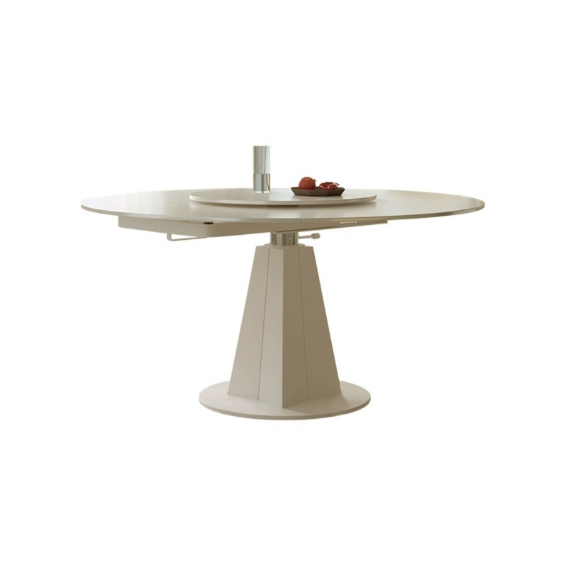 [Pre-order]  Cream style dining table and chair combination simple modern household rotary telescopic dining table small apartment multi-functional slate dining table-Smart-Living
