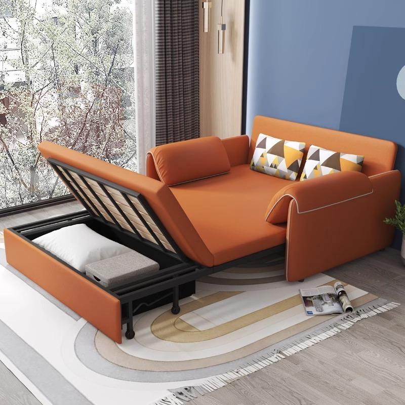 [Pre-order]  Technology cloth sofa bed dual-use foldable 1.5 meters modern simple small living room two-person -Smart-Living