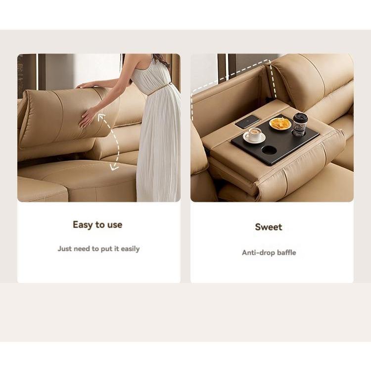 [PRE-ORDER] CHEERS First Class Living Room Leather Sofa Bed (3 Seater) With Electric Extension and Flip Up Table 30075