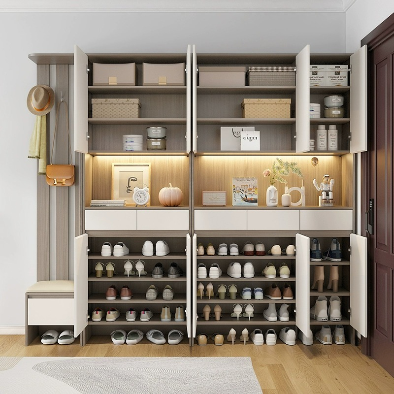 [Pre-order]  Entry door cabinet, living room partition cabinet, modern minimalist shoe rack, screen cabinet, household shoe changing stool, integrated shoe cabinet combination-Smart-Living