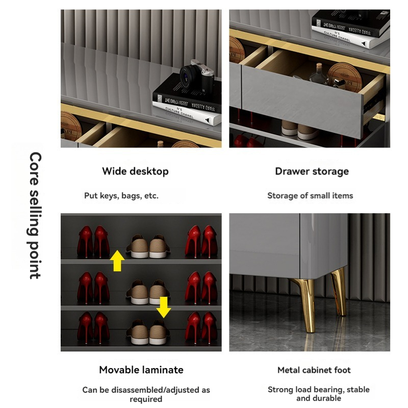 【 Pre-order 】 Light luxury shoe cabinet Large capacity paint door door door door door hall door storage cabinet balcony storage cabinet-Smart-Living