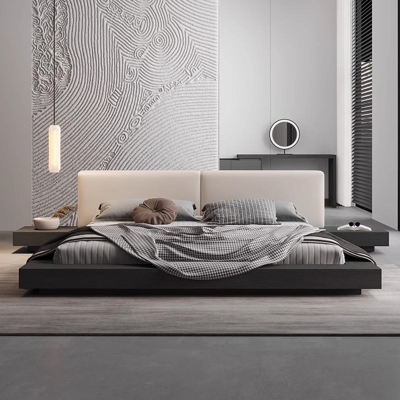 [Pre-order]  Nordic bed 1.5 meters tatami simple modern master bedroom 1.8 meters soft storage double bed Japanese floor low bed-Smart-Living