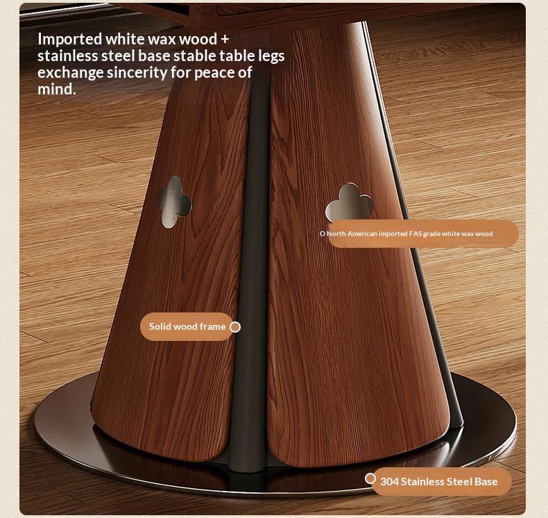 [PRE-ORDER] Solid Oak Vintage-style slab dining table, small apartments, convertible round table, foldable dining table.