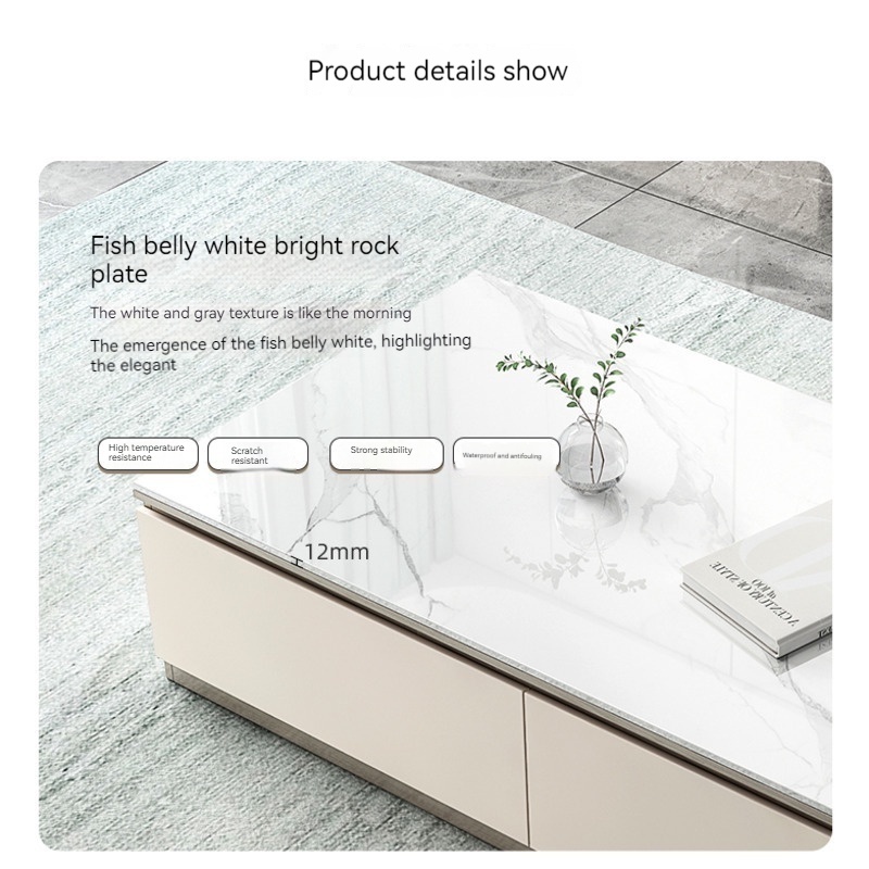 [Pre-order]  Rock Plate TV Cabinet Tea Table Combination - Modern Simple Living Room