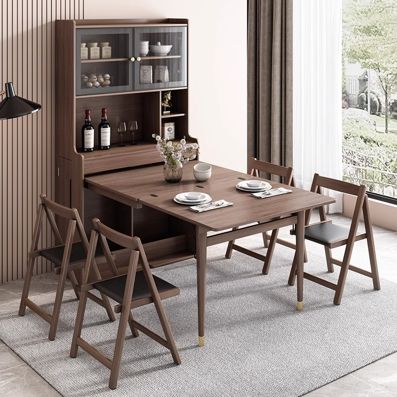 [pre-order] Oulang Scandinavian modern simple small household foldable retractable dining table dining table bar all-in-one household multifunctional table-Smart-Living