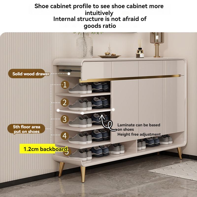 [Pre-order]  Light Luxury Shoe Cabinet Household Entrance Porch Outside the Balcony Large Capacity Storage Modern Simple Shoe Cabinet-Smart-Living