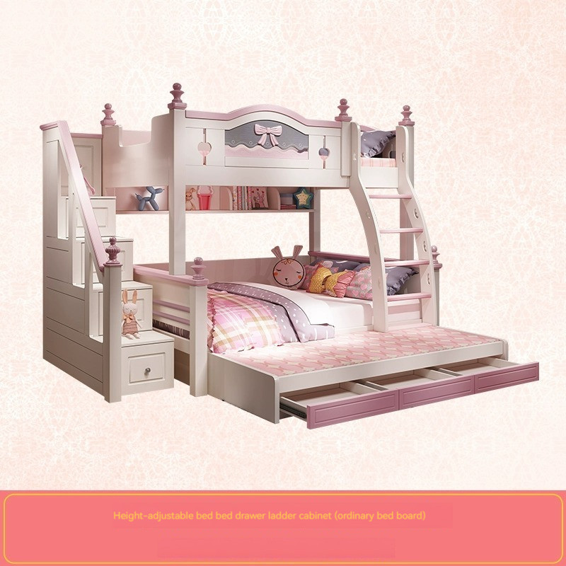 [Pre-order] American noble children bed | double height bed | girl princess bed slide bed mother bed | Kids Bed | Bunk Bed-Smart-Living