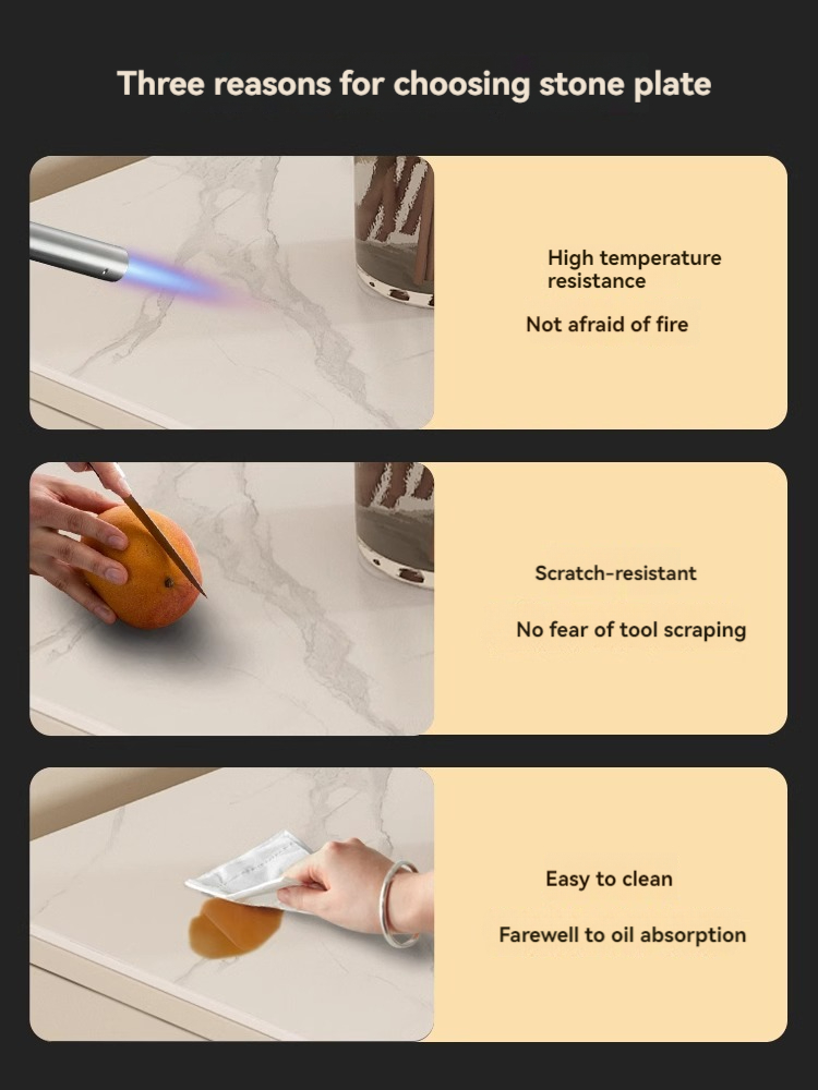 [Pre-order] Oulang French solid wood cream rock board sofa with side cabinets, living room with movable white corners, small square table-Smart-Living