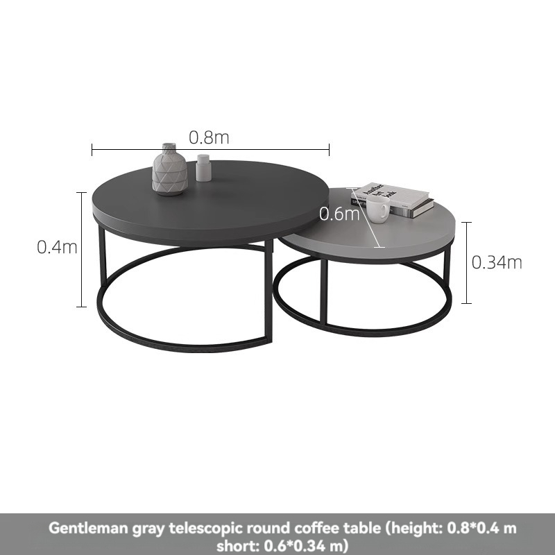 [Pre-order] Oulang Scandinavian simple living room coffee table and TV cabinet combination modern style home retractable creative grey floor cabinet-Smart-Living