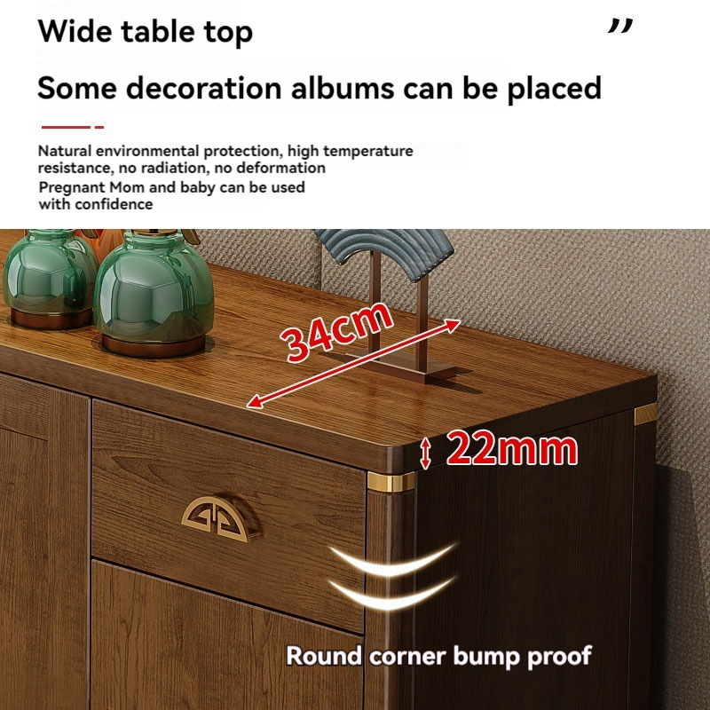 [Pre-order]  New Chinese shoe cabinet Home door entry door cabinet Solid wood frame storage cabinet living room partition storage cabinet door hall cabinet-Smart-Living