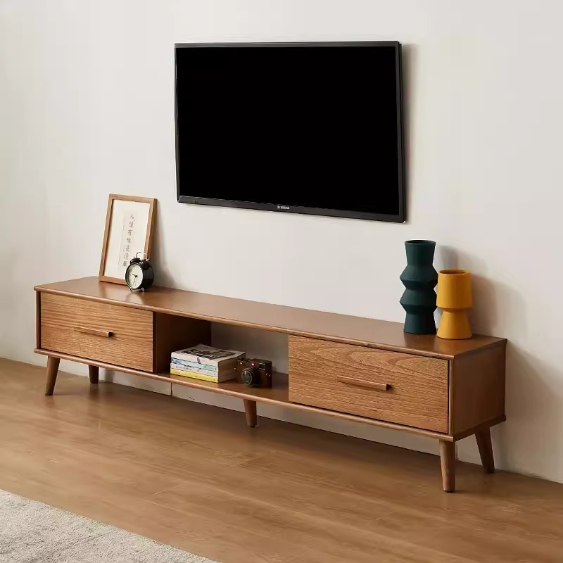 [pre order]Nordic Modern Simple All Solid Wood TV Cabinet Coffee Table Combination Small Apartment Living Room Hotel Apartment Bedroom-Smart-Living