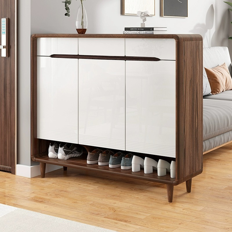 [Pre-order]  Shoe cabinet, household entrance, living room partition cabinet, entrance door, solid wood, double-sided, paint baking, storage, entrance cabinet, integrated-Smart-Living