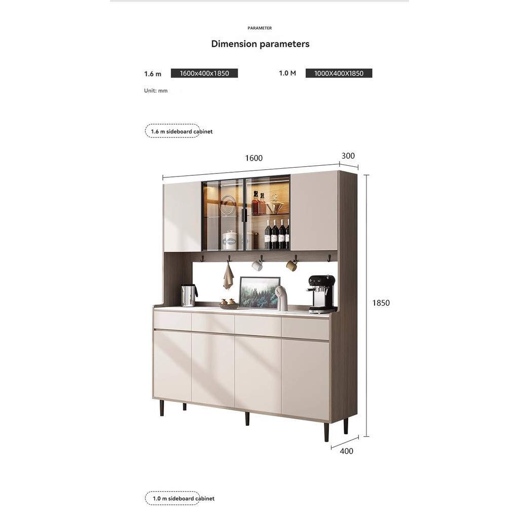 [Pre-order]  Sideboard, entryway cabinet, glass door, pantry, kitchen, household storage cabinet, wine cabinet, living room,-Smart-Living