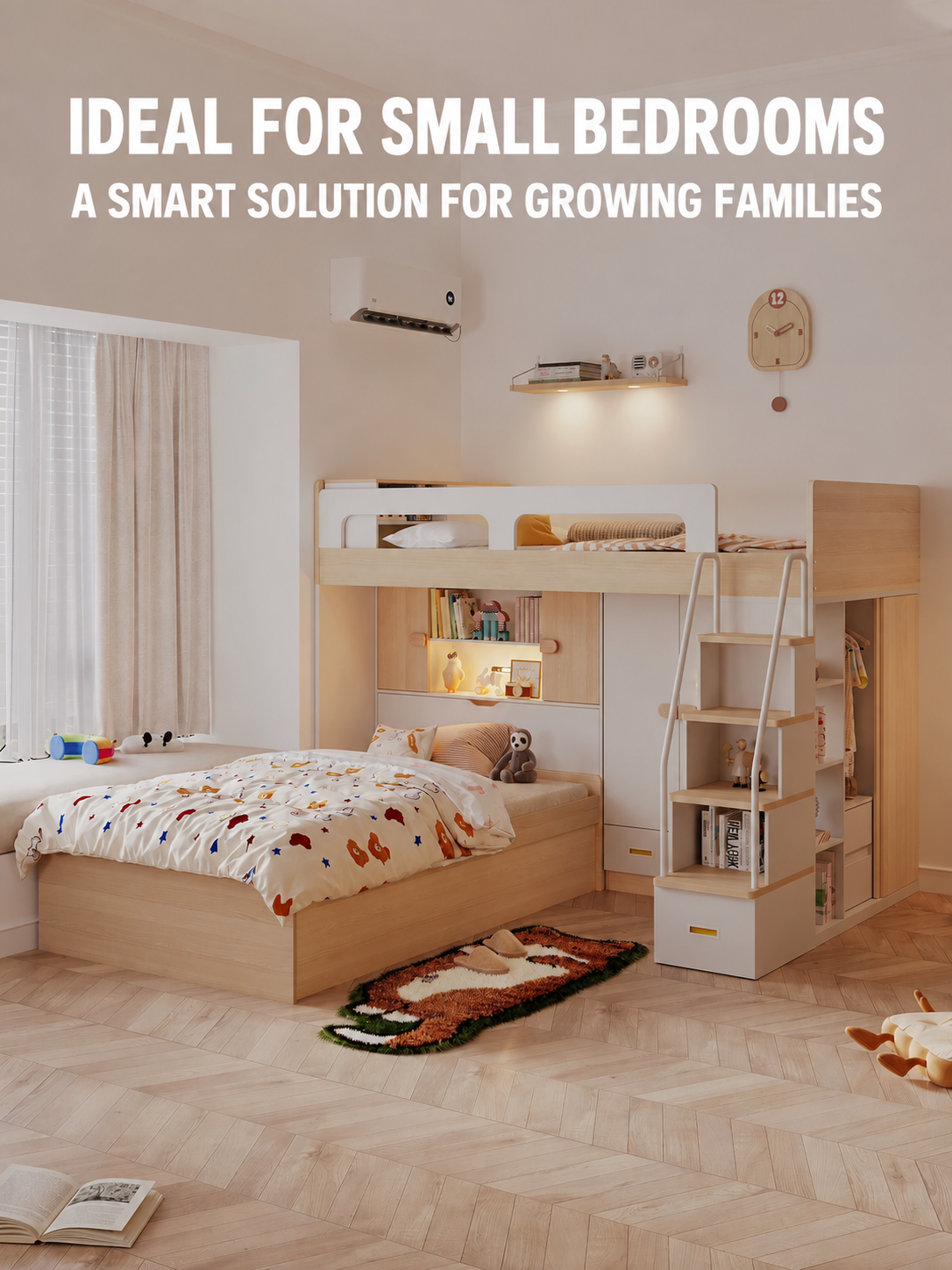 Space-saving kids loft bunk bed highlight 2