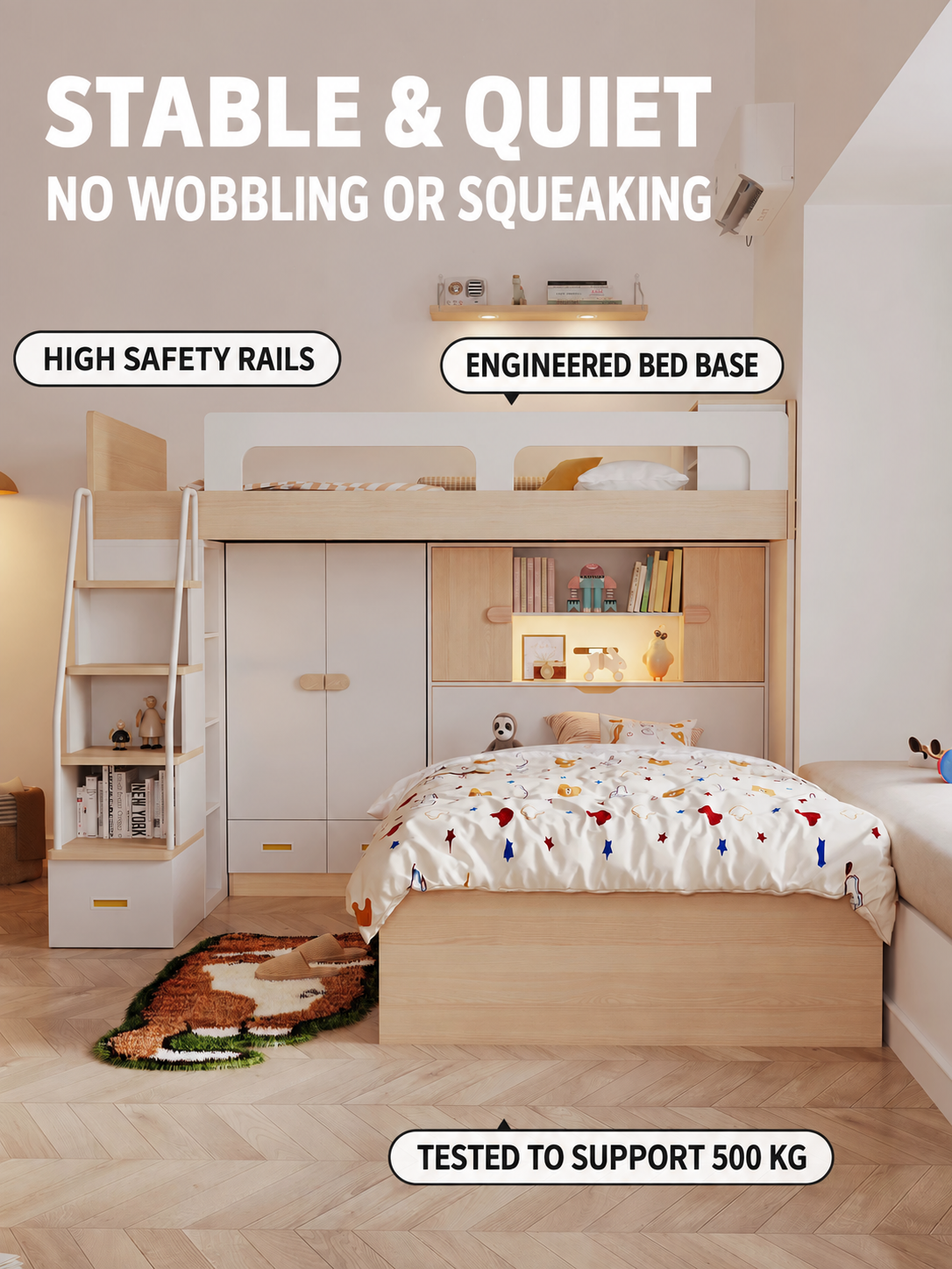 Space-Saving Kids’ Loft Bunk Bed with Wardrobe, Desk & Storage | Singapore