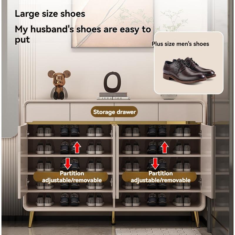 [Pre-order]  Light Luxury Shoe Cabinet Household Entrance Porch Outside the Balcony Large Capacity Storage Modern Simple Shoe Cabinet-Smart-Living