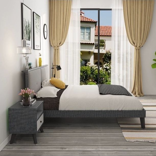 [Pre-order]  Nordic bedroom single bed modern minimalist master bedroom 1.8m bed apartment small size wedding bed double bed-Smart-Living