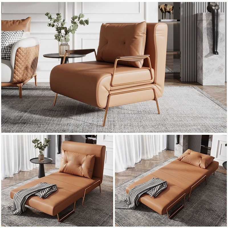 Warner multi-functional sofa bed, modern minimalist recliner, suitable for small living rooms with foldable single sofa bed dual-use-Smart-Living