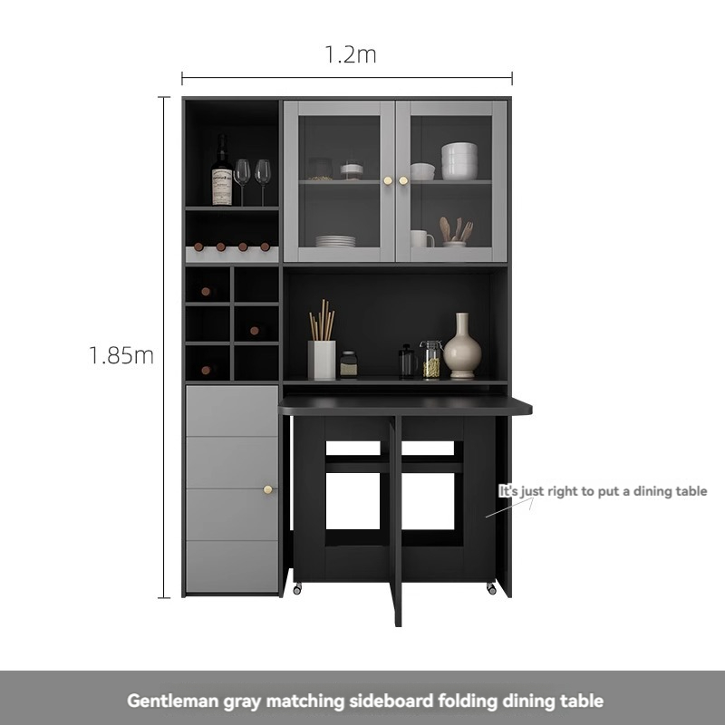 [Pre-order] Oulang Scandinavian simple living room dining table and chairs combination of modern small household household restaurant foldable rectangular eating table-Smart-Living