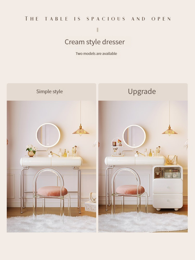 [Pre-order]  Cream style dresser, dressing table, master bedroom, simple modern small house, 2023 new simple chest of drawers-Smart-Living