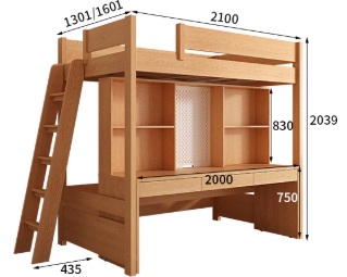 Bed and table, home use Bunk Bed LXE-003
