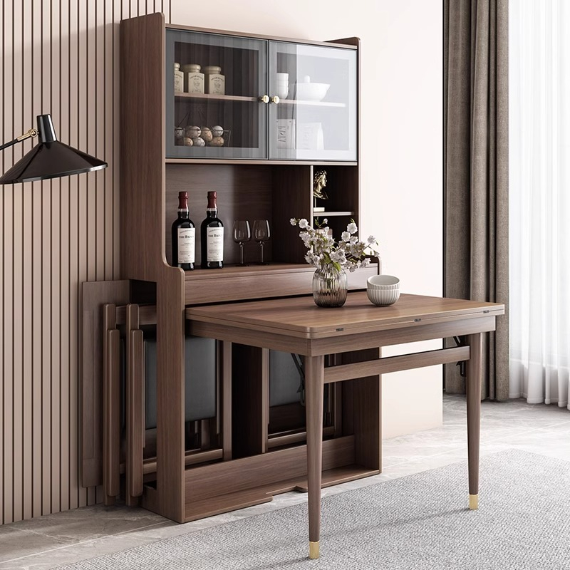 [pre-order] Oulang Scandinavian modern simple small household foldable retractable dining table dining table bar all-in-one household multifunctional table-Smart-Living