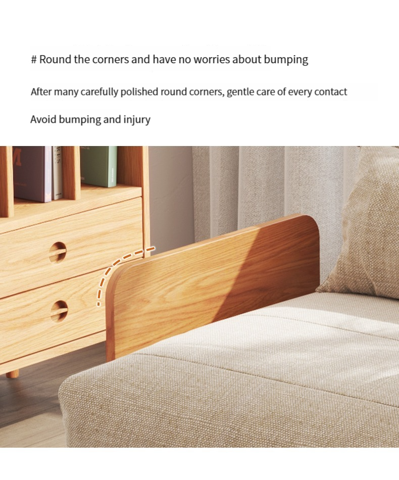 [Pre-order]  Huanas Japanese sofa bed foldable dual purpose living room solid wood legs double single multifunctional sofa bed small household-Smart-Living