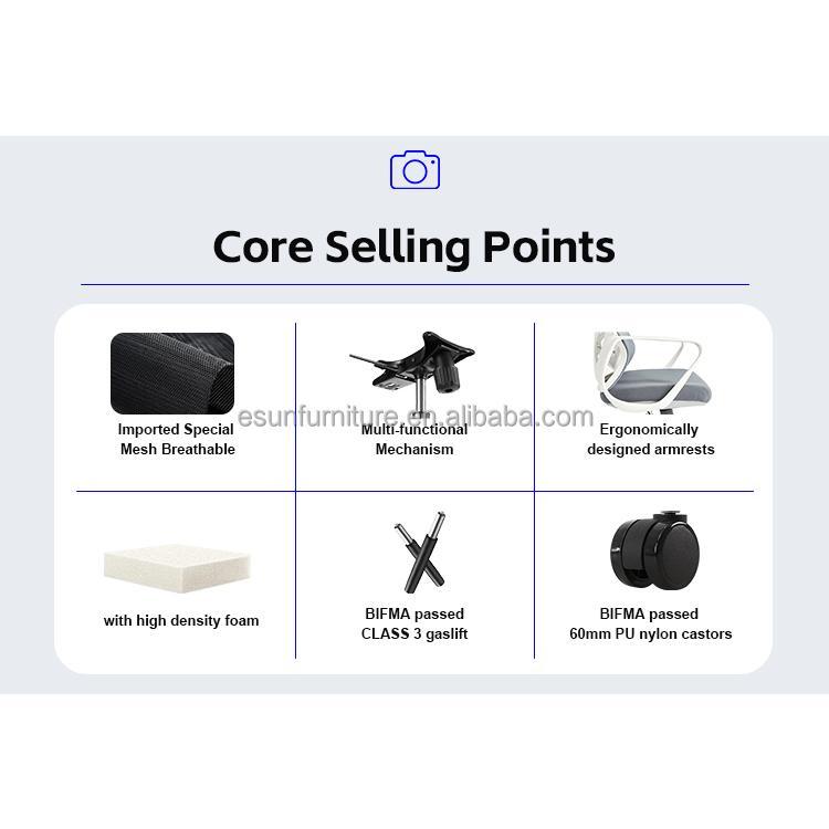 【Showroom】Modern Mesh Office Chair Executive Manager Staff High Back Mesh Swivel Executive Ergonomic Office Chairs B911-Smart-Living