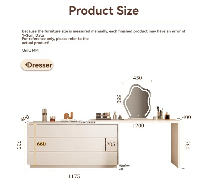 [Pre-order] Oulang solid wood cream style dressing table, desk, integrated bedroom dressing table, storage cabinet, white desk, office desk-Smart-Living