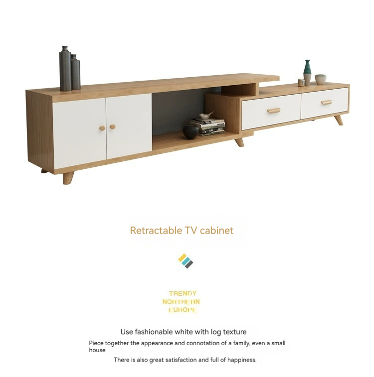 [Pre order]Nordic solid wood TV cabinet Modern minimalist small unit living room home TV cabinet