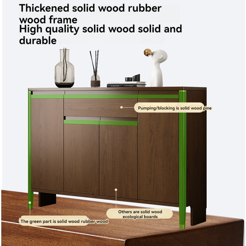 [Pre-order]  New Chinese Solid Wood Shoe Cabinet Home Door Entry Door Entry Cabinet Living Room Entry Large Capacity Foyer Storage Cabinet-Smart-Living