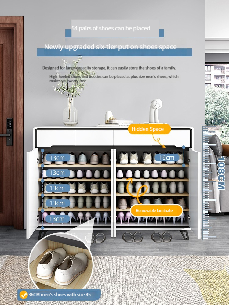 Shoe cabinet, simple and modern, new 2023 popular, non wall, exterior painted, porch partition cabinet for household doorstep entry-Smart-Living