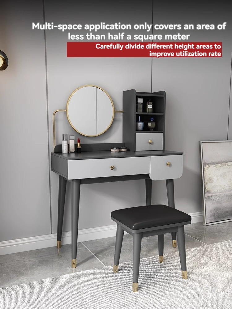 [Pre-order] Oulang Scandinavian simple net red ins style mini dresser modern bedroom light luxury small household creative makeup table-Smart-Living