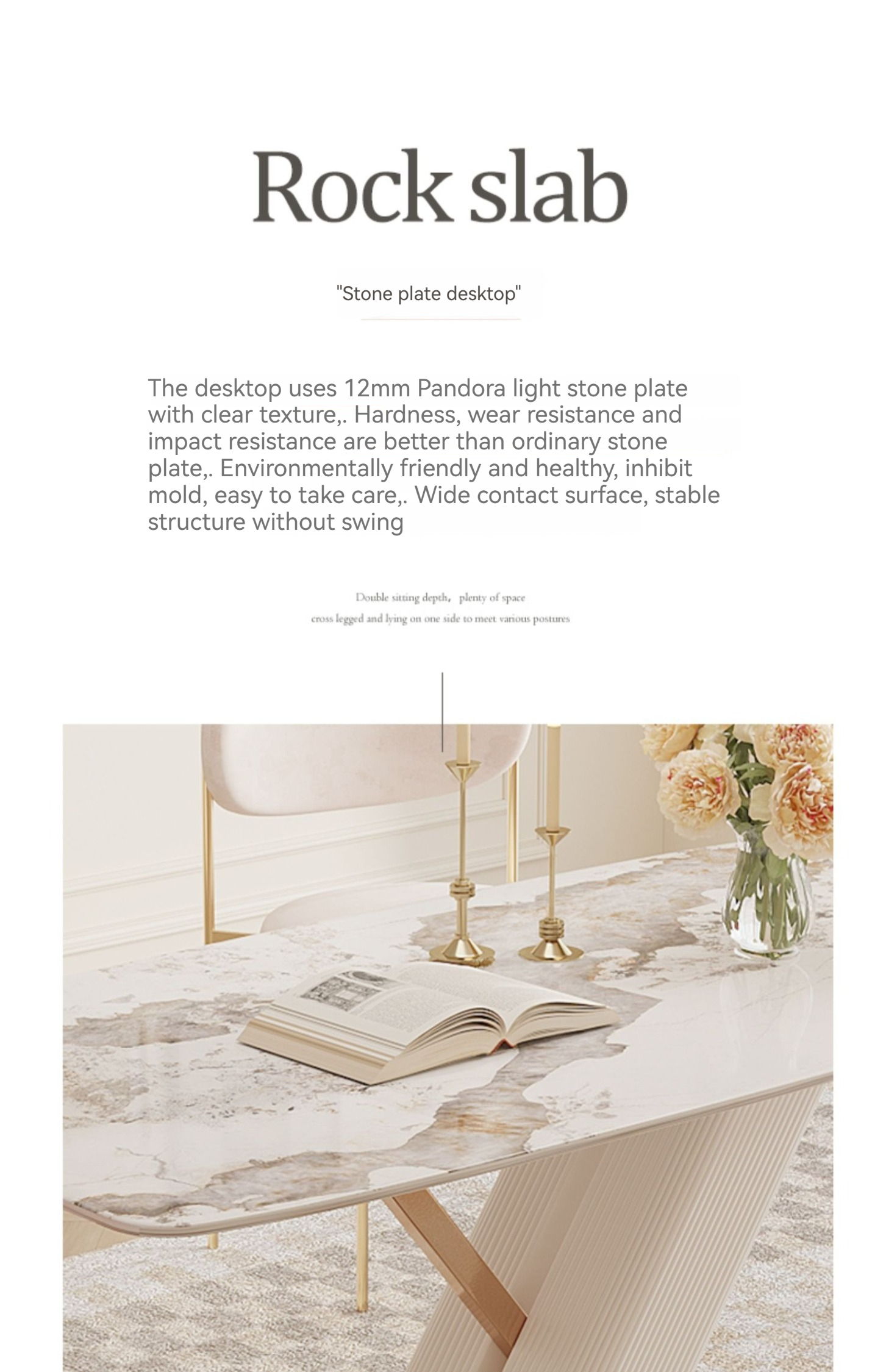 [Pre-order]  Light luxury modern simple Pandora slate rectangular dining table and chairs combination high-end French family small family dining table-Smart-Living