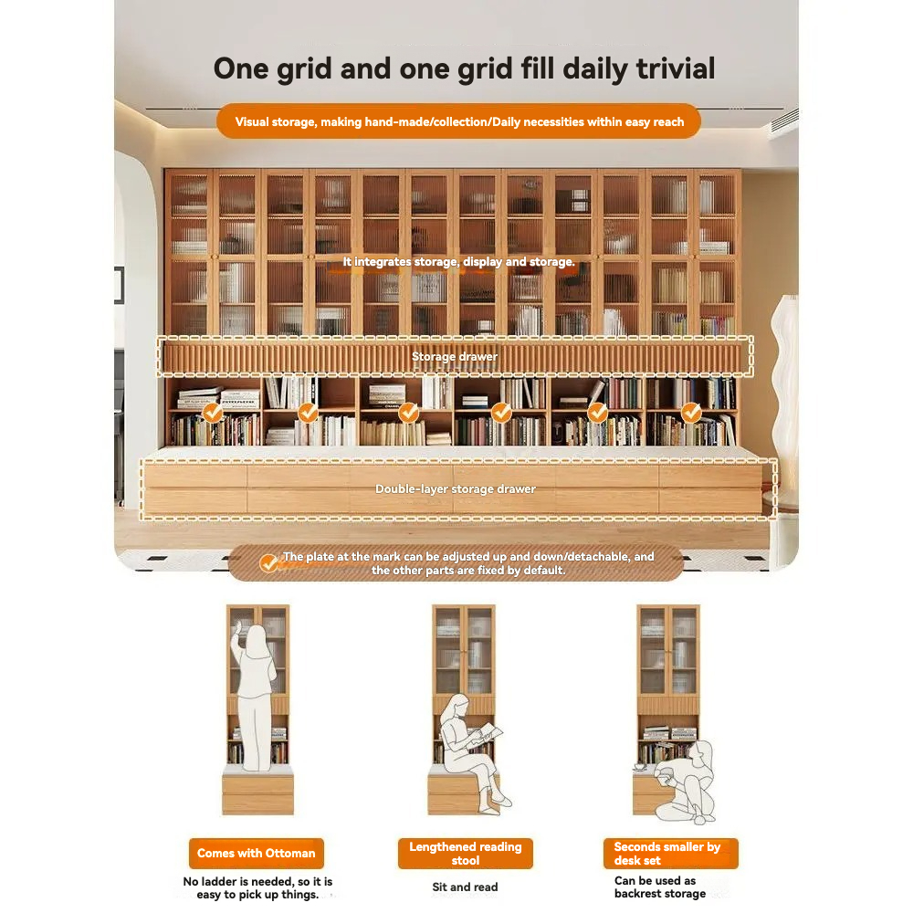 XHA Pre order Customizable - custom solid wood built in bookcase & booth 