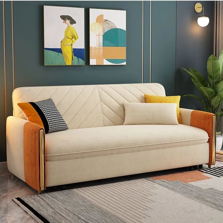 [Pre-order]  Sofa bed, living room, multi-functional dual-purpose, foldable single double small apartment, telescopic light luxury net red sofa-Smart-Living